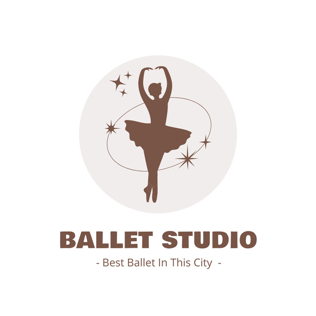 Template di design Ballet Studio Ad with Ballerina's Silhouette Animated Logo