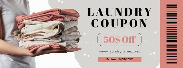 Voucher for Laundry Service Coupon Design Template