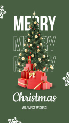 Bright Christmas Holiday Greeting with Bunch of Gifts