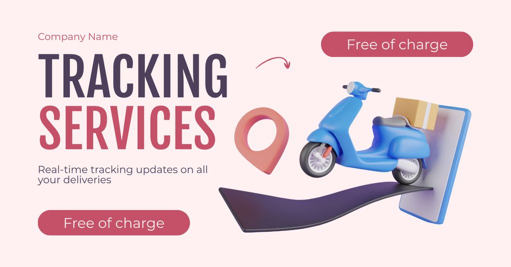 Parcels Tracking Services Free of Charge Facebook AD Modelo de Design