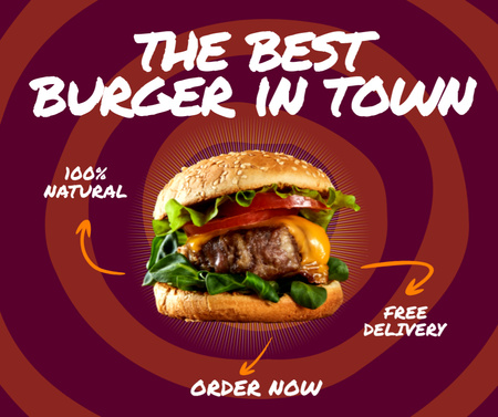The Most Delicious Burger Offer in Town Facebook Design Template