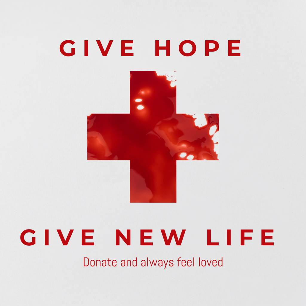 Modèle de visuel Call to Donate Blood to Save a Life - Instagram