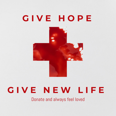 Ontwerpsjabloon van Instagram van Oproep om bloed te doneren om een leven te redden
