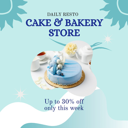 Offer Discounts on Cakes in Confectionery Shop Instagram Design Template