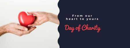 Day of Charity with Hands holding Heart Facebook cover Design Template