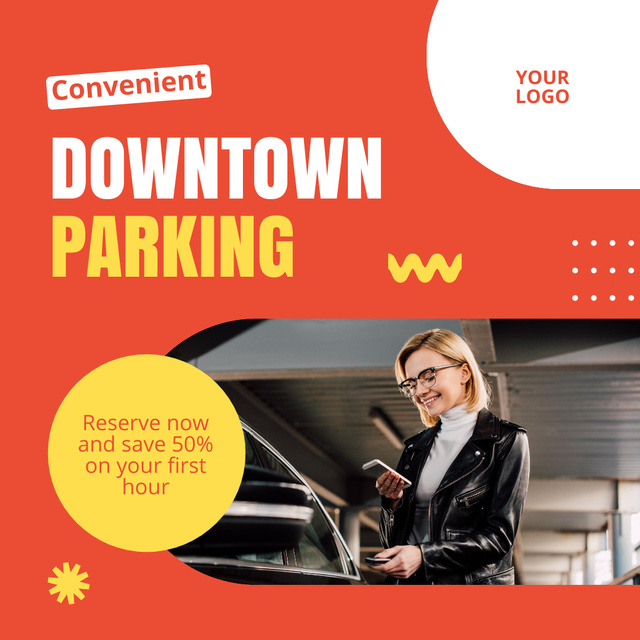Discount for First Hour of Parking Instagram AD Design Template