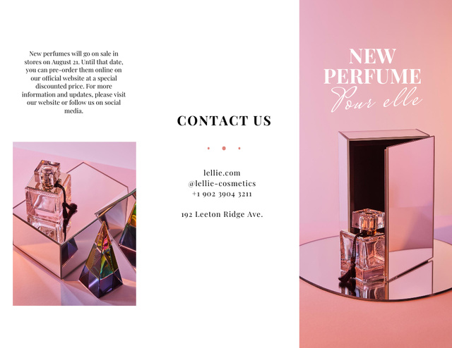Designvorlage Luxurious Perfume Offer in Pink für Brochure 8.5x11in