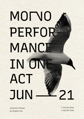 Template di design Performance Announcement with Flying Bird Poster