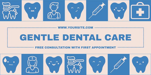 Designvorlage Offer of Gentle Dental Care für Twitter