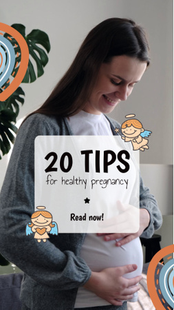Designvorlage Useful Tips For Healthy Pregnancy für TikTok Video