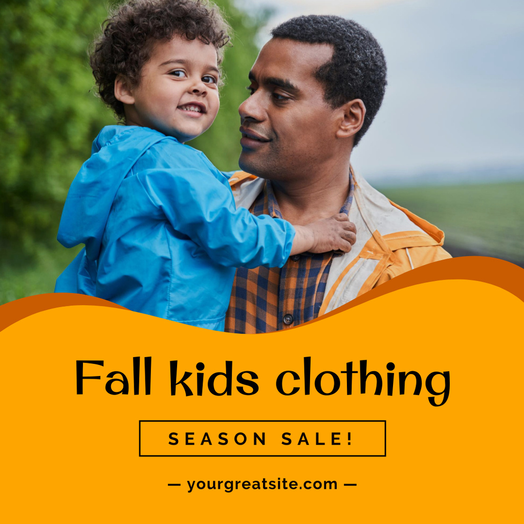 Fall Kids Clothing Offer With Discounts For Season Instagram AD Tasarım Şablonu