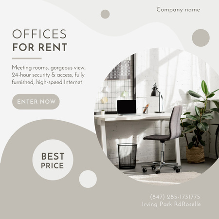 Corporate Office Space to Rent Instagram Design Template