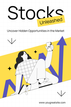 Template di design Opportunità di apertura per il trading di azioni sul mercato Pinterest