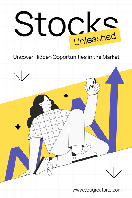 Ontwerpsjabloon van Pinterest van Opening Opportunities for Trading Shares on Market
