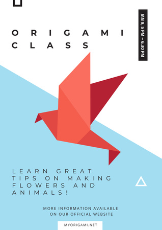 Origami class Invitation Poster Design Template