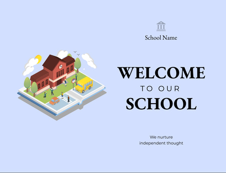 Welcome to Our School Illustrated Postcard 4.2x5.5in Design Template