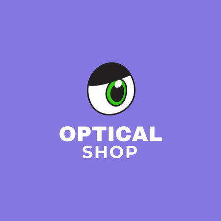 Optical Store Advertising with Funny Emblem Animated Logo Design Template