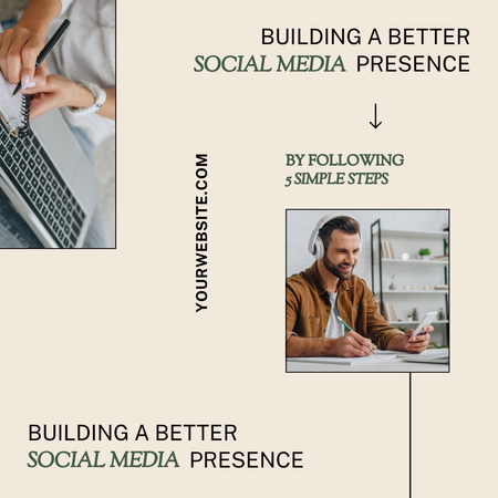 Social Media Presence  Advices By Specialist Instagram Design Template