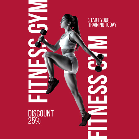 Fitness Gym Discount Instagram Design Template