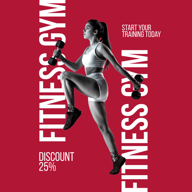 Modèle de visuel Fitness Gym Discount - Instagram