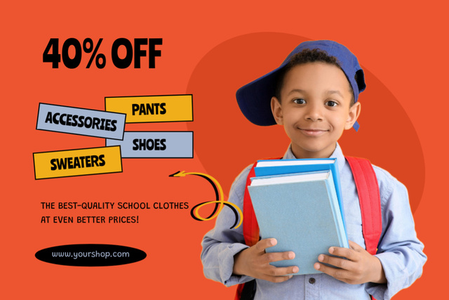 Back to School Special Offer of Accessories Label Design Template