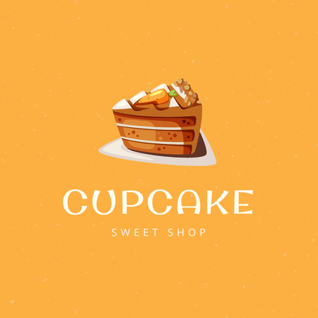 Bakery Ad with Yummy Cake Logo Design Template