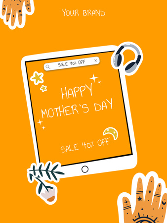 Mother's Day Greeting with Cute Doodles Poster US Design Template