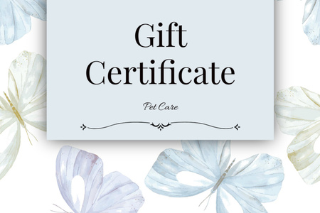 Designvorlage Gift Certificate for pet care service für Gift Certificate