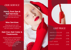 Beauty Salon Offer with Blonde in Red