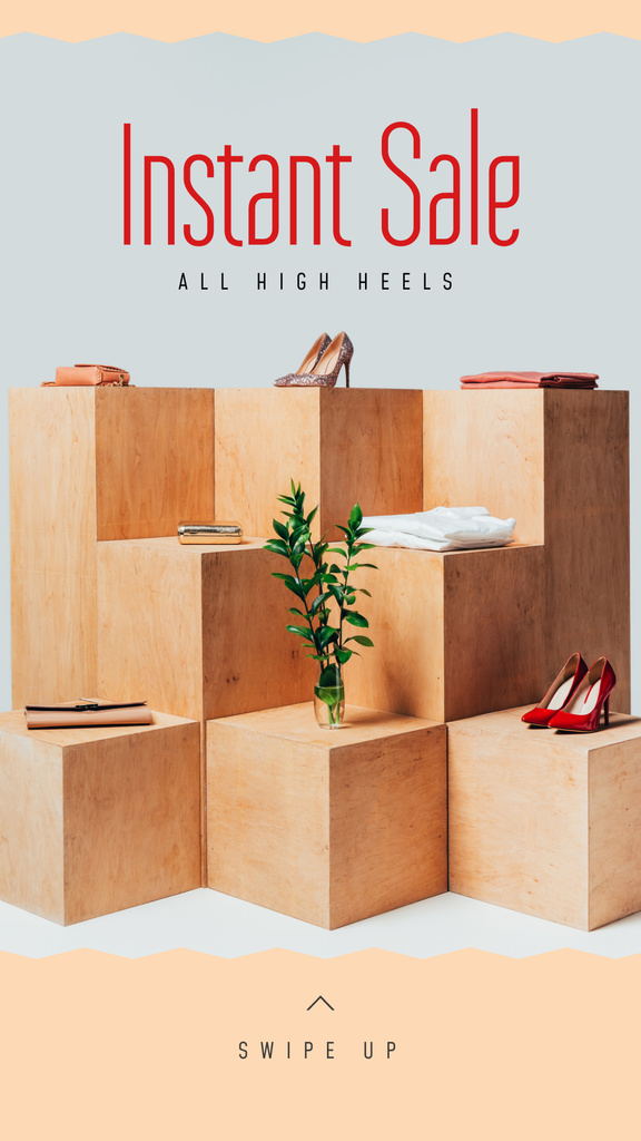 Sale Announcement Stylish Heeled Shoes Instagram Story Modelo de Design