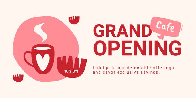 Grand Unveiling of Cafe With Delectable Offerings And Discounts Twitter Design Template