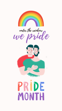 Platilla de diseño Pride Month Greeting with Two Guys Hugging Instagram Video Story