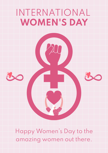 Wishes for Amazing Women on International Women's Day Poster – шаблон для дизайна