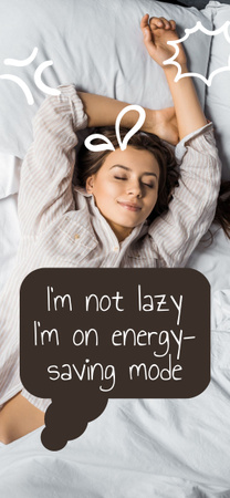 Humorous Quote About Laziness With Woman In Bed Snapchat Moment Filter Design Template