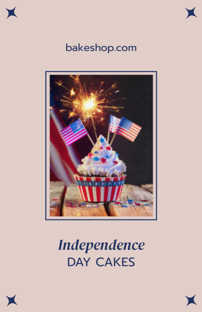 Ontwerpsjabloon van Flyer 5.5x8.5in van Sweet Cakes For USA Independence Day