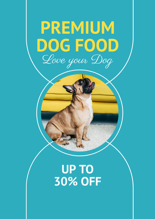Premium Dog Food Discount Offer Poster A3 Design Template