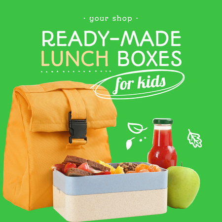 Designvorlage School Food Ad für Instagram