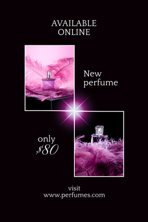 Elegant Perfume in Pink Feathers Pinterest Design Template