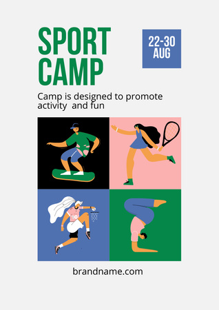 Sport Camp Invitation Poster A3 Design Template