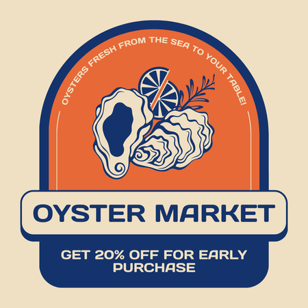 Plantilla de diseño de Anuncio del mercado de ostras Instagram 
