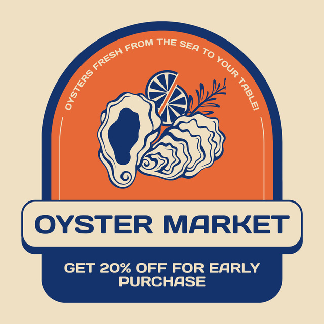 Designvorlage Ad of Oyster Market für Instagram