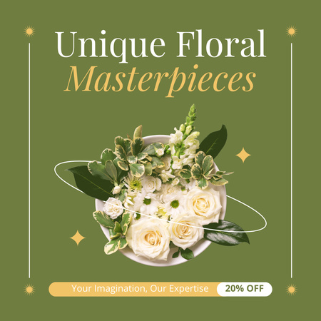 Ontwerpsjabloon van Instagram van Unieke bloemboeketten met verse bloemen