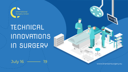 Cirurgiões de eventos de inovações em medicina trabalhando na clínica FB event cover Modelo de Design