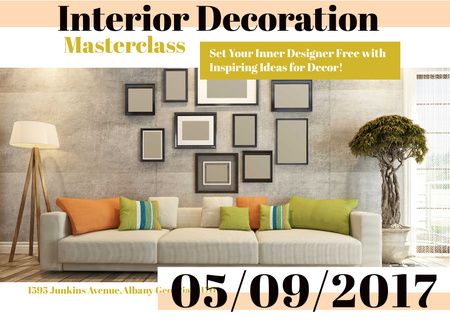 Interior decoration masterclass Card Design Template
