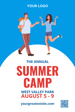 Announcement of The Annual Summer Camp Invitation 6x9in Design Template