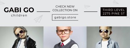crianças loja de roupas com crianças elegantes Facebook cover Modelo de Design