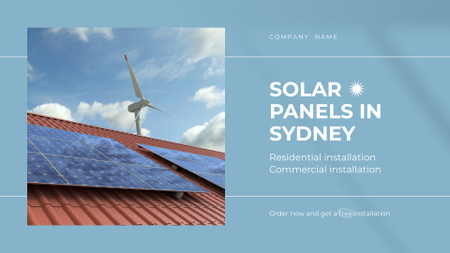 Designvorlage Installation von Sonnenkollektoren auf Dächern für Full HD video