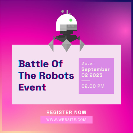 Robot Battle Announcement In September Instagram Design Template