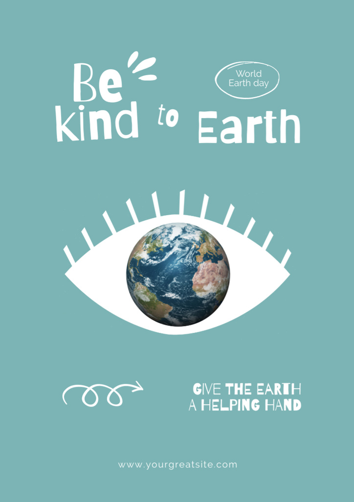Phrase about Planet Care Awareness Poster A3 Design Template