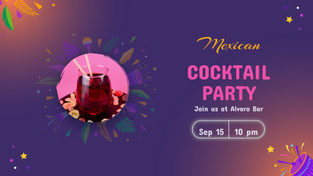 Ontwerpsjabloon van Full HD video van Mexicaanse Cocktail Party-aankondiging in Bar